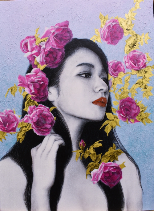【真作】絵画　平野能子　油彩10号　ローマ水道のある風景　優美な色彩　X192 真作】絵画 平野能子 油彩10号 ローマ水道のある風景 優美な色彩
