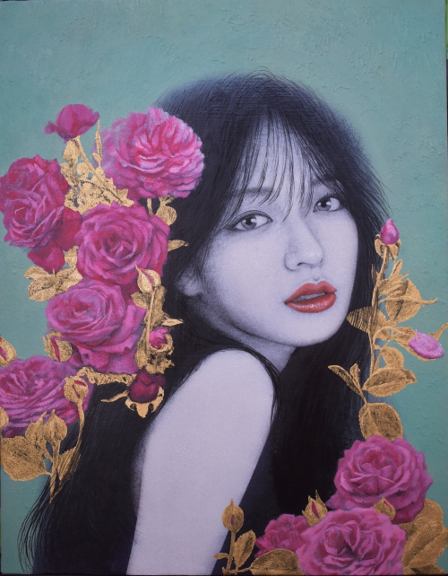【真作】絵画　平野能子　油彩10号　ローマ水道のある風景　優美な色彩　X192 真作】絵画 平野能子 油彩10号 ローマ水道のある風景 優美な色彩